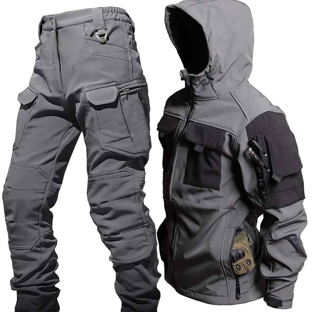 Memoryee Men's Military Fleece Outdoor Jacket Tactical Windproof Hooded