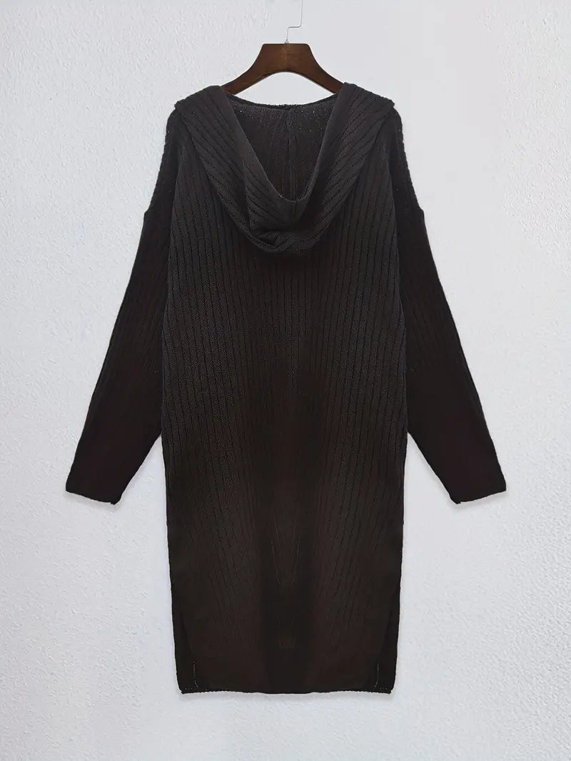 Lange gebreide dames cardigan voor herfst & winter – Elara