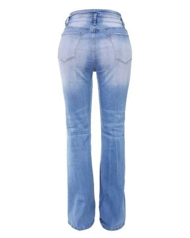 Trendy Denim Broek met Hoge Taille - Mila