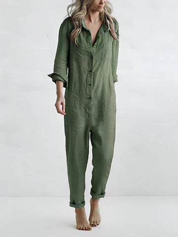 Casual Dames Jumpsuit met Knoopsluiting - Amira