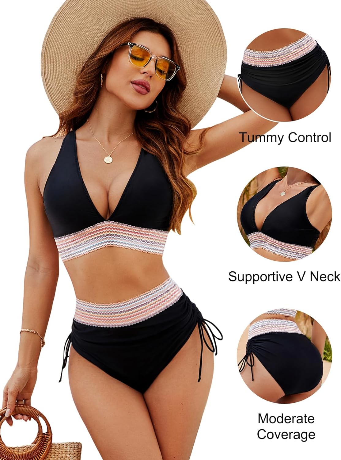 Corrigerende Bikini Set met High-Waist Slip & Push Up Top – Selina | 1 kopen, 1 gratis