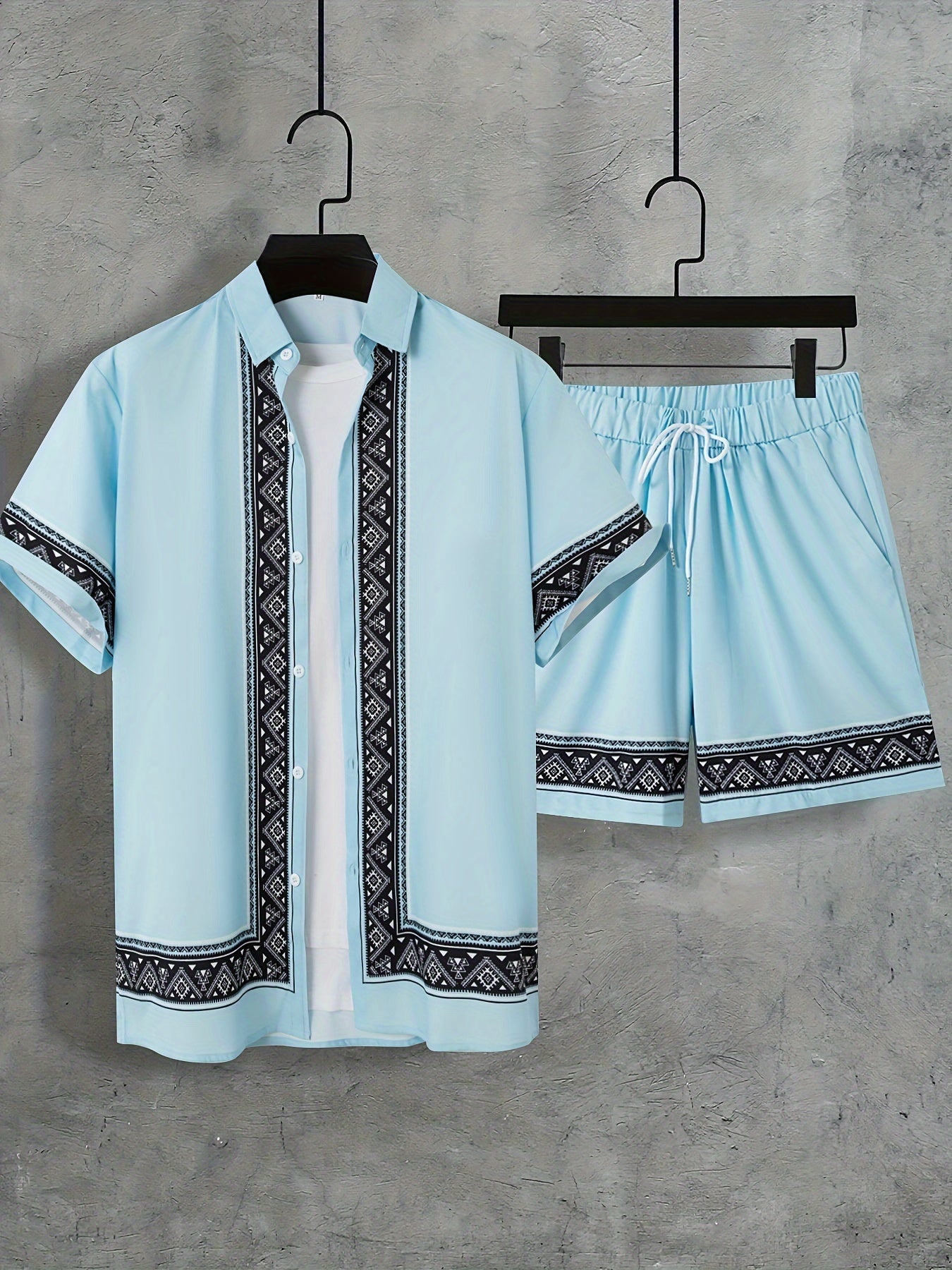 Tweedelige Boho Zomer Set Heren Shirt en Shorts Casual - Malik