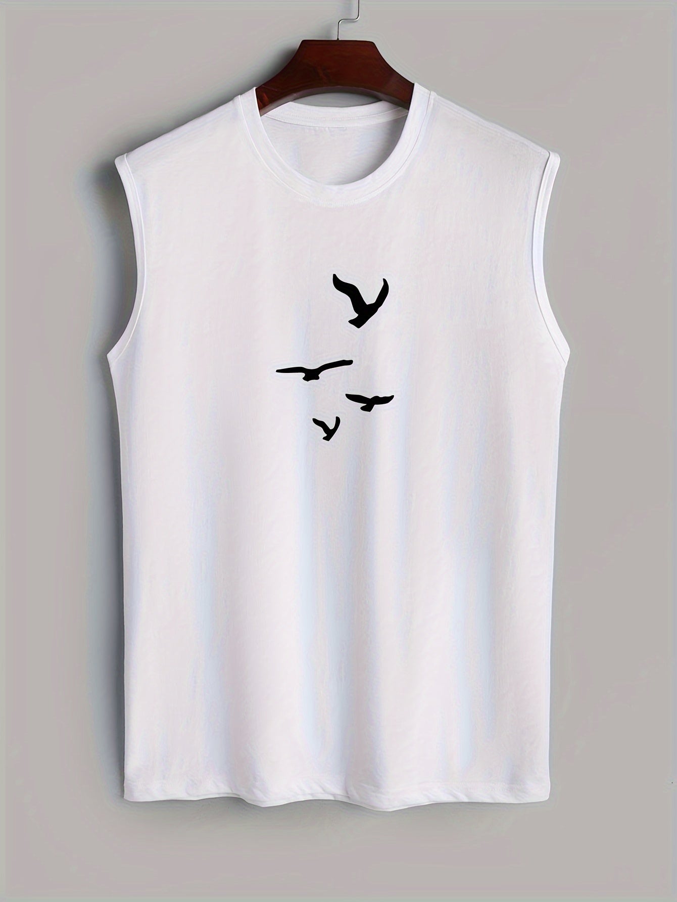 Mouwloos Katoenen Heren Shirt met Vogelprint - Noah