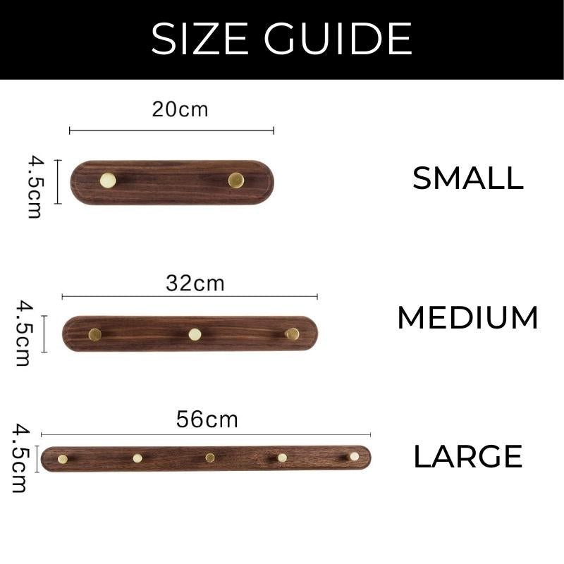 Wandkapstok van Hout met Messing Haken - LignaHook
