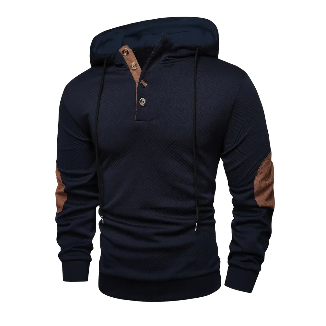 Outdoor Heren Hoodie met Comfort-Stretch & Knoopsluiting – Mads