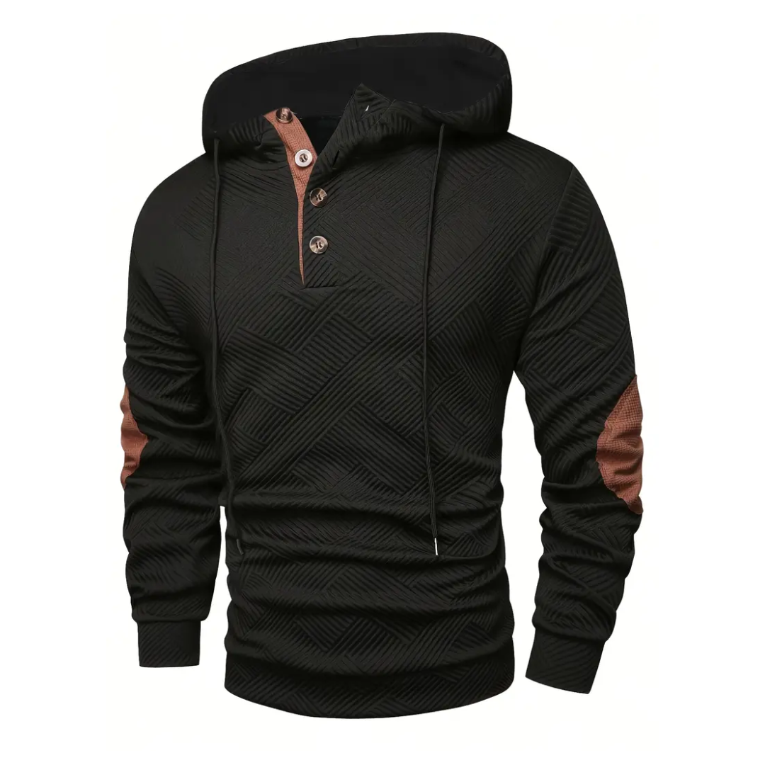Outdoor Heren Hoodie met Comfort-Stretch & Knoopsluiting – Mads