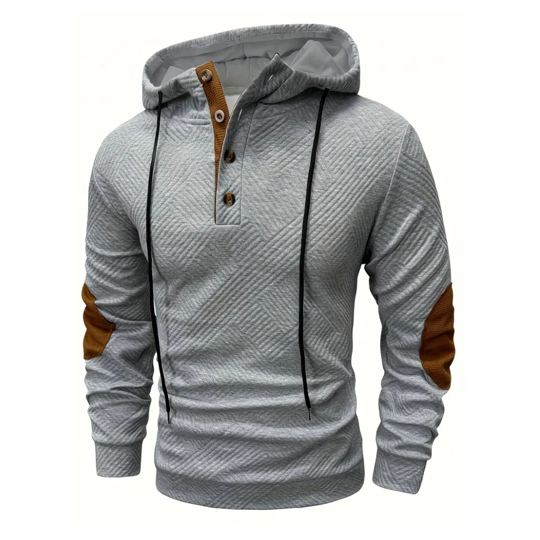 Outdoor Heren Hoodie met Comfort-Stretch & Knoopsluiting – Mads