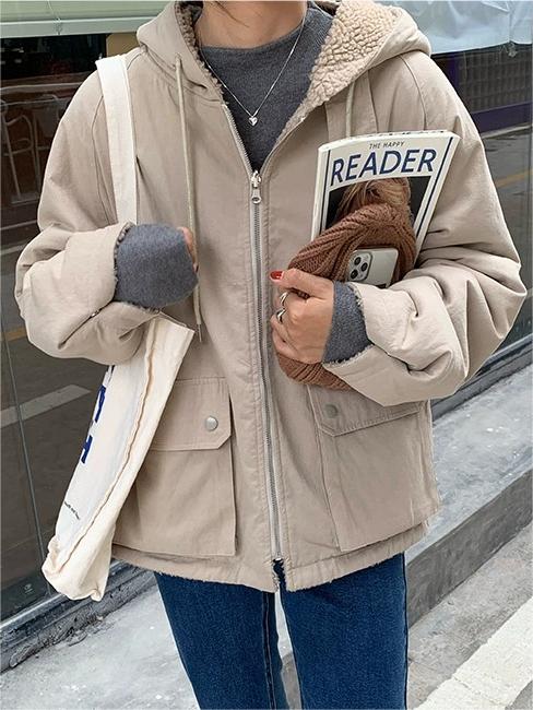 Warme Oversized Damesjas met Capuchon - Freya Fleece Parka