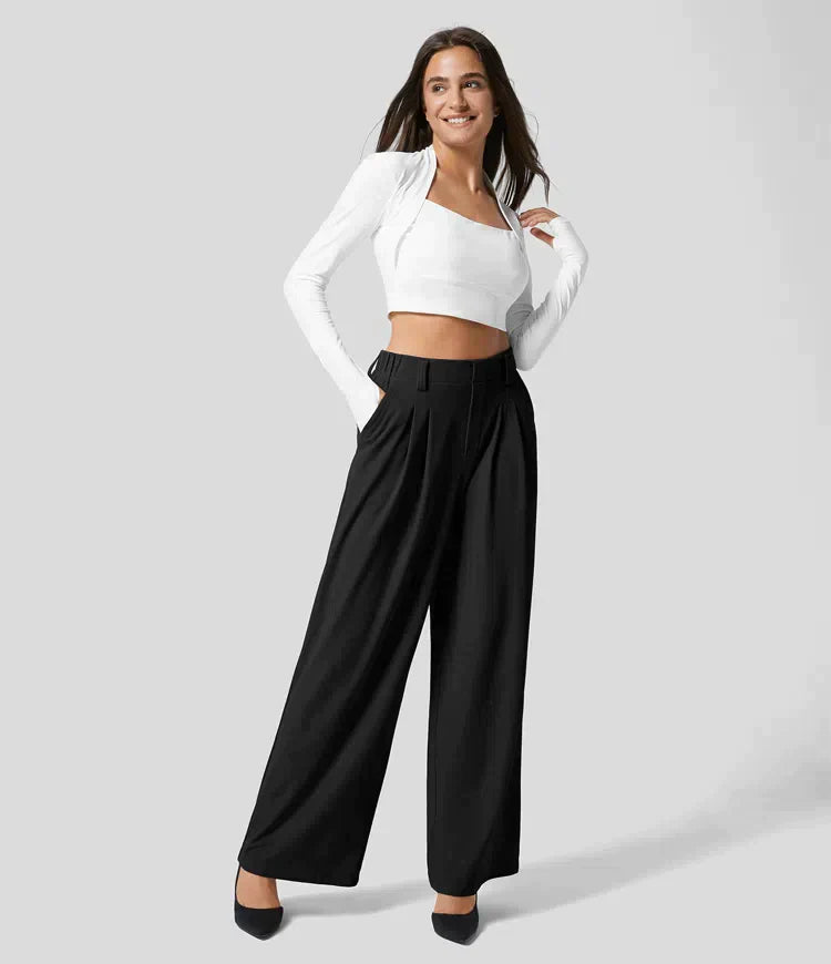 Comfy Dames Pantalon met Wijde Pijpen - Amara