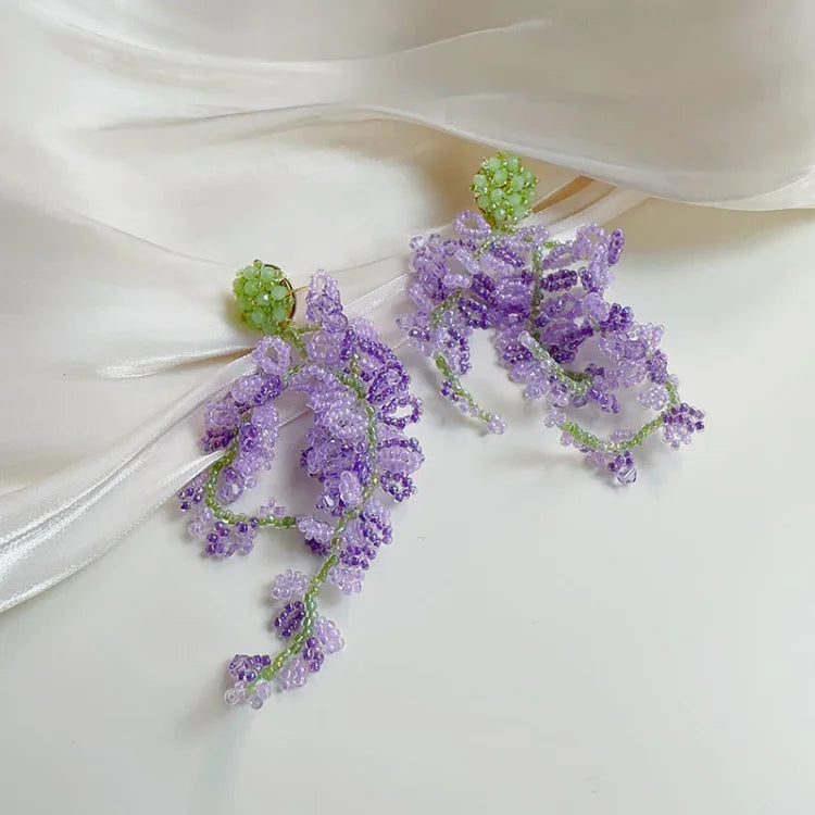 Wisteria Kwast Oorbellen met Bos Thema - Aurelia