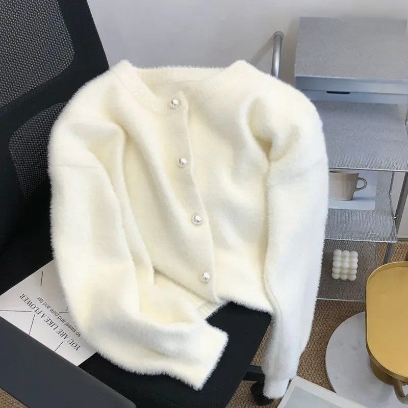 Los Gebreid Damesvest met Ronde Hals - Sophie