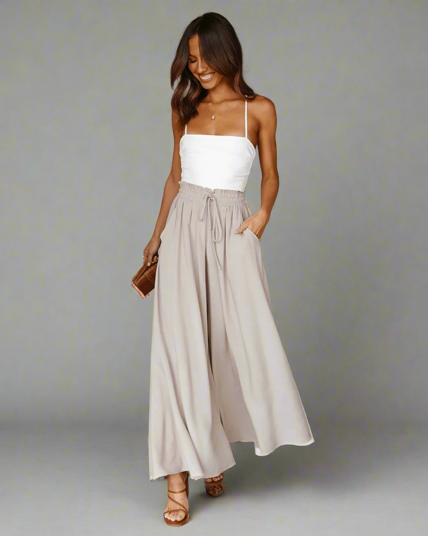 Lichte dames zomerbroek met hoge taille – Mira