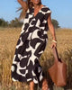 V-Hals Maxi Jurk met Print - Bella