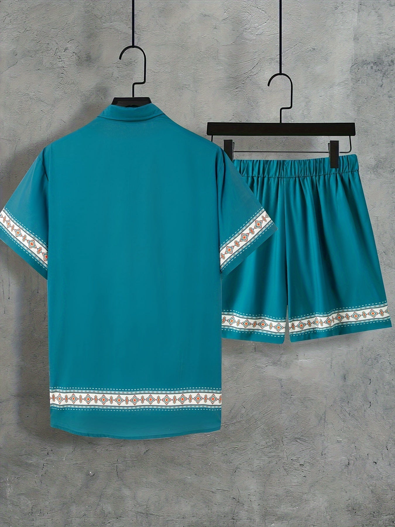 Tweedelige Boho Zomer Set Heren Shirt en Shorts Casual - Malik