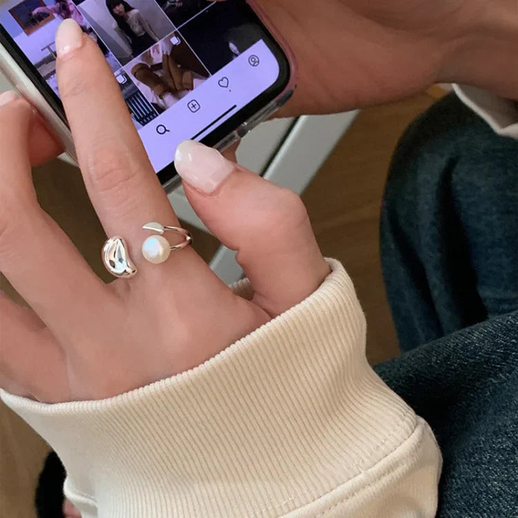 Parelboon Verstelbare Ring - Elin