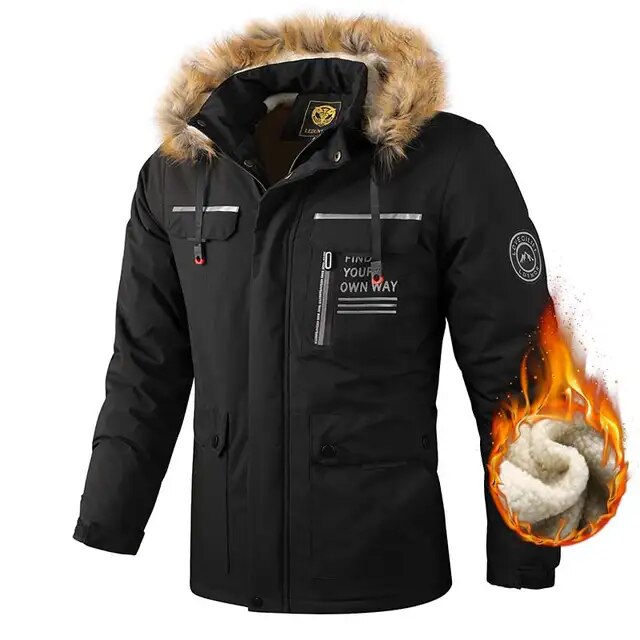 Winterparka met Fleecevoering | Winddicht jack met capuchon