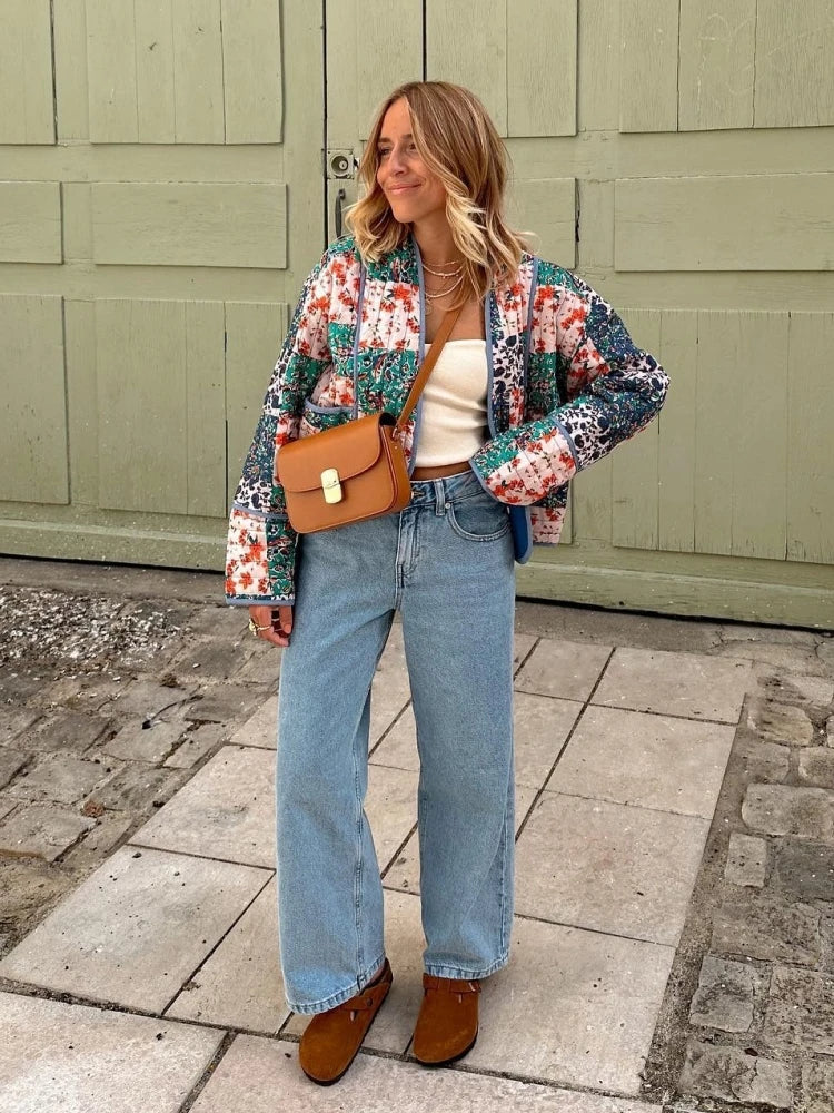 Omkeerbare Patchwork Jas voor Dames – Liora