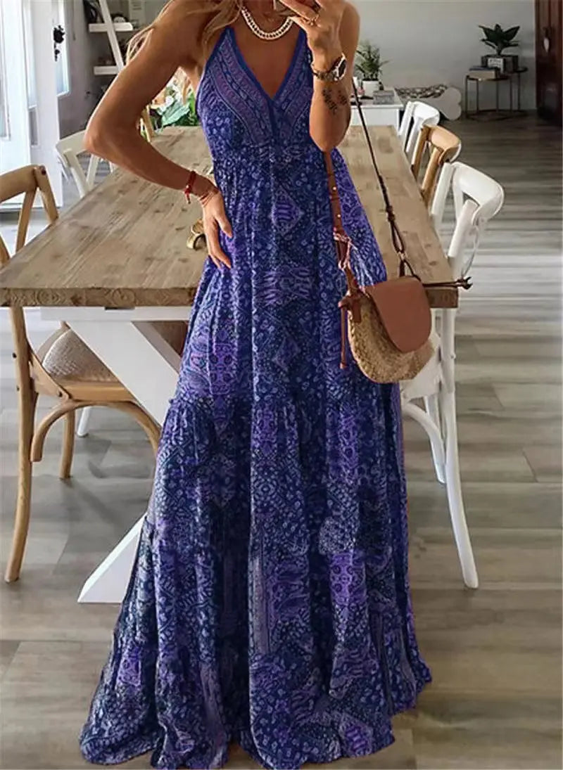 Zomerse Boho Maxi Jurk met Bloemenprint - Isabella