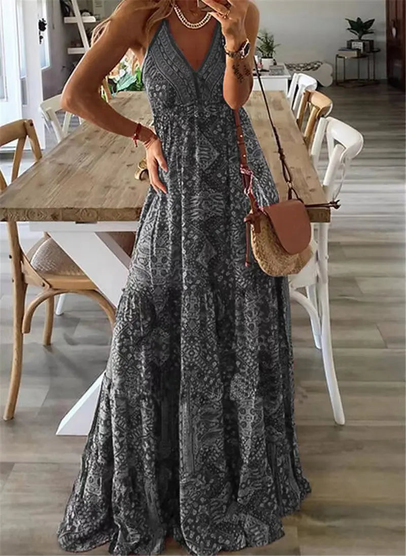 Zomerse Boho Maxi Jurk met Bloemenprint - Isabella