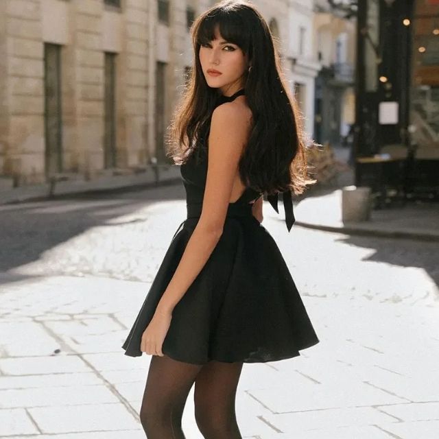 Satijnen Cocktailjurk met Flare Snit - Valeria