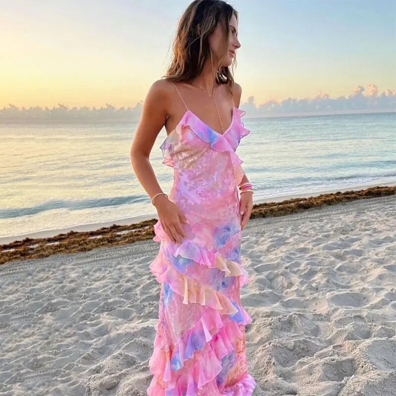 Kleurrijke Zomerjurk met Speelse Ruches - Lucia