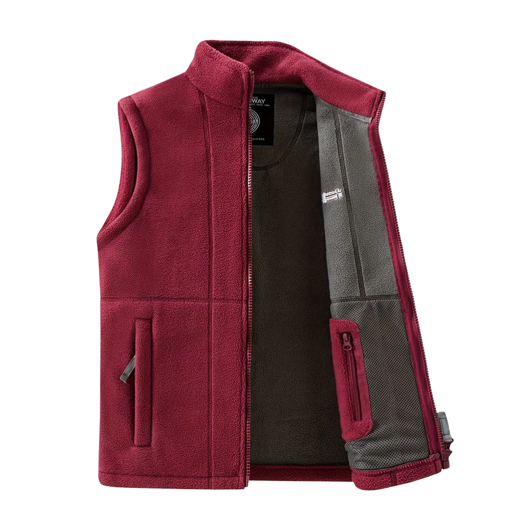 Heren Fleece Outdoor Vest – Gevoerd met Opstaande Kraag – Kaspar