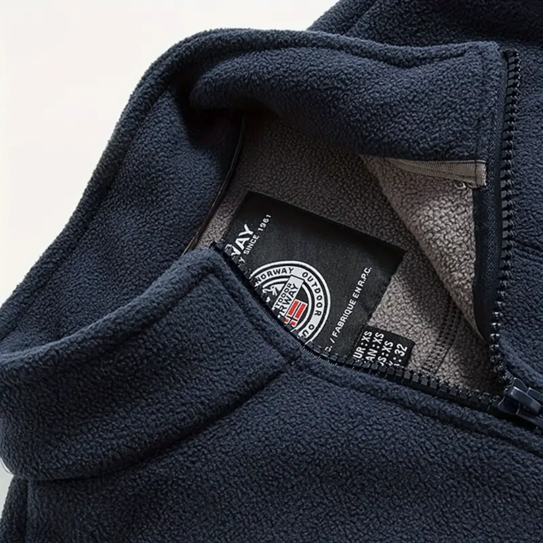 Heren Fleece Outdoor Vest – Gevoerd met Opstaande Kraag – Kaspar