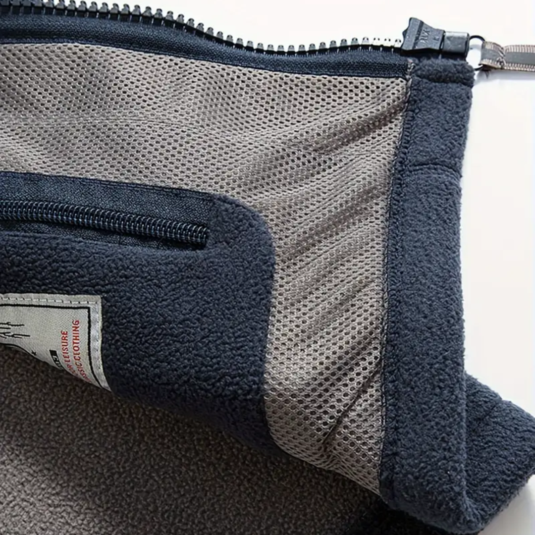 Heren Fleece Outdoor Vest – Gevoerd met Opstaande Kraag – Kaspar