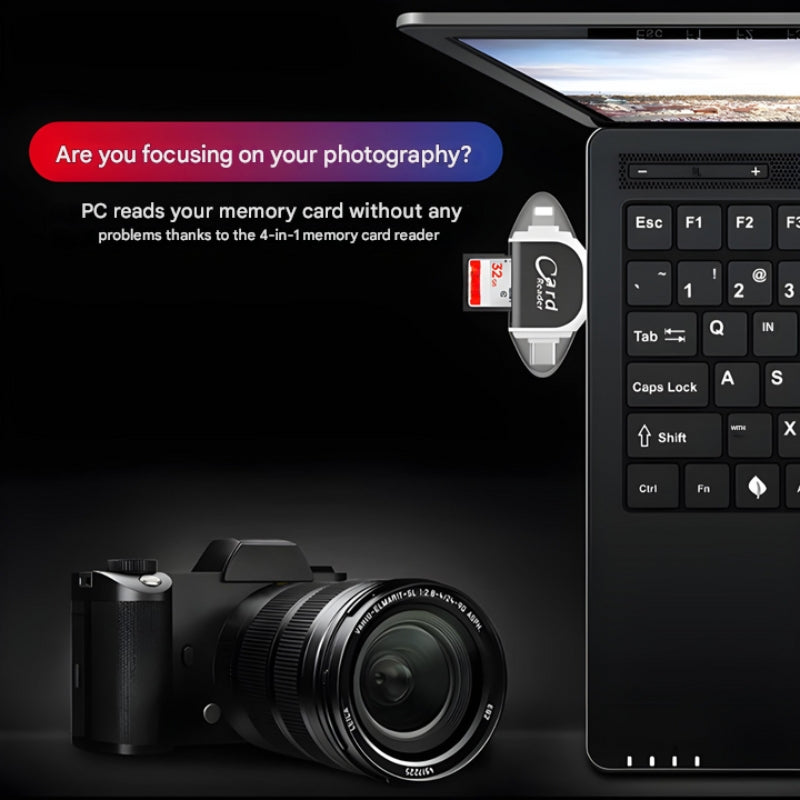 4-in-1 SD & TF Kaartlezer - FlexPort