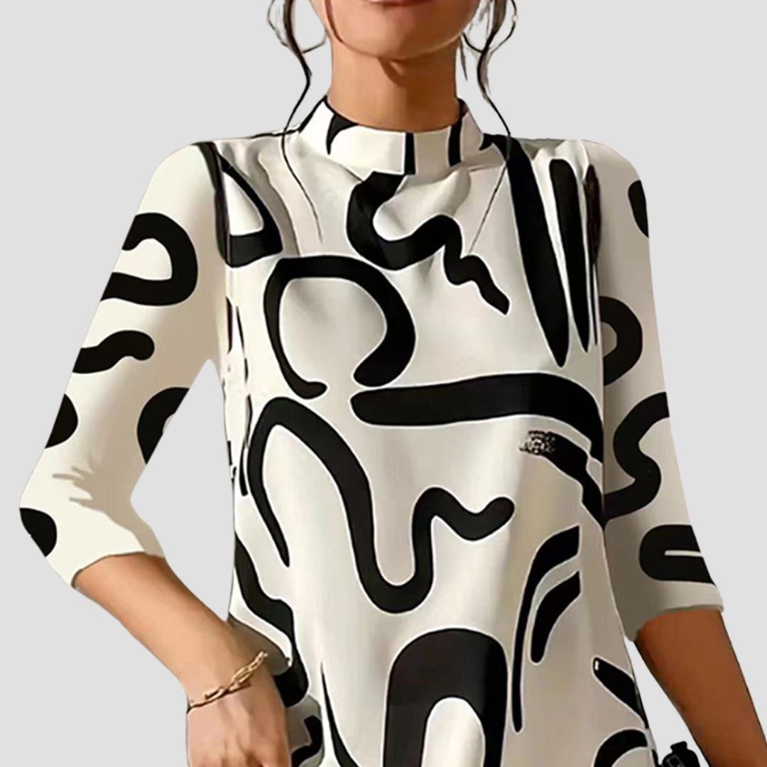 Mini Jurk met Lange Mouwen & Ronde Halslijn – Elanora