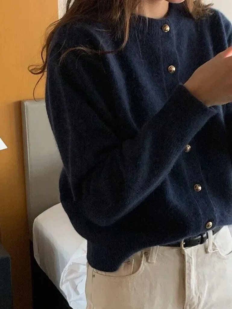 Stijlvol Gebreid Vest met O-hals - Sophie