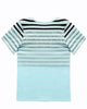 Gestreept dames T-shirt met ronde hals en kleurverloop – Melia