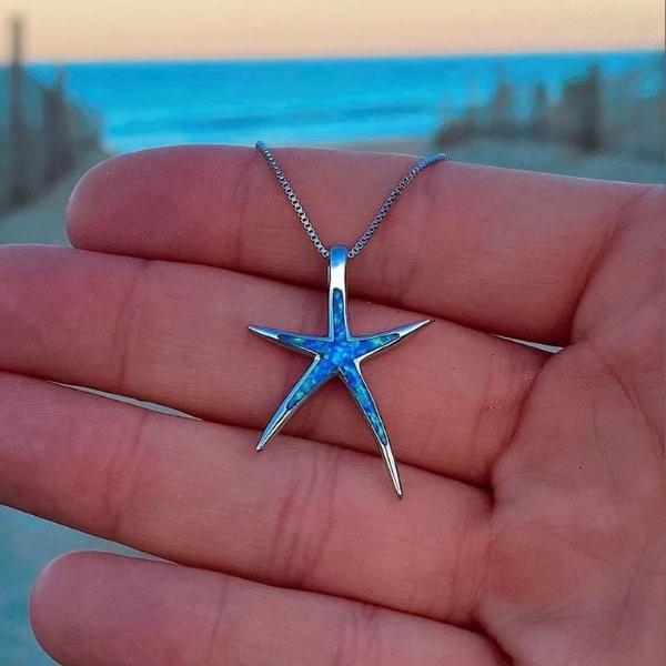 Blauwe Opaal Zeester Halsketting - Maris