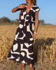 V-Hals Maxi Jurk met Print - Bella