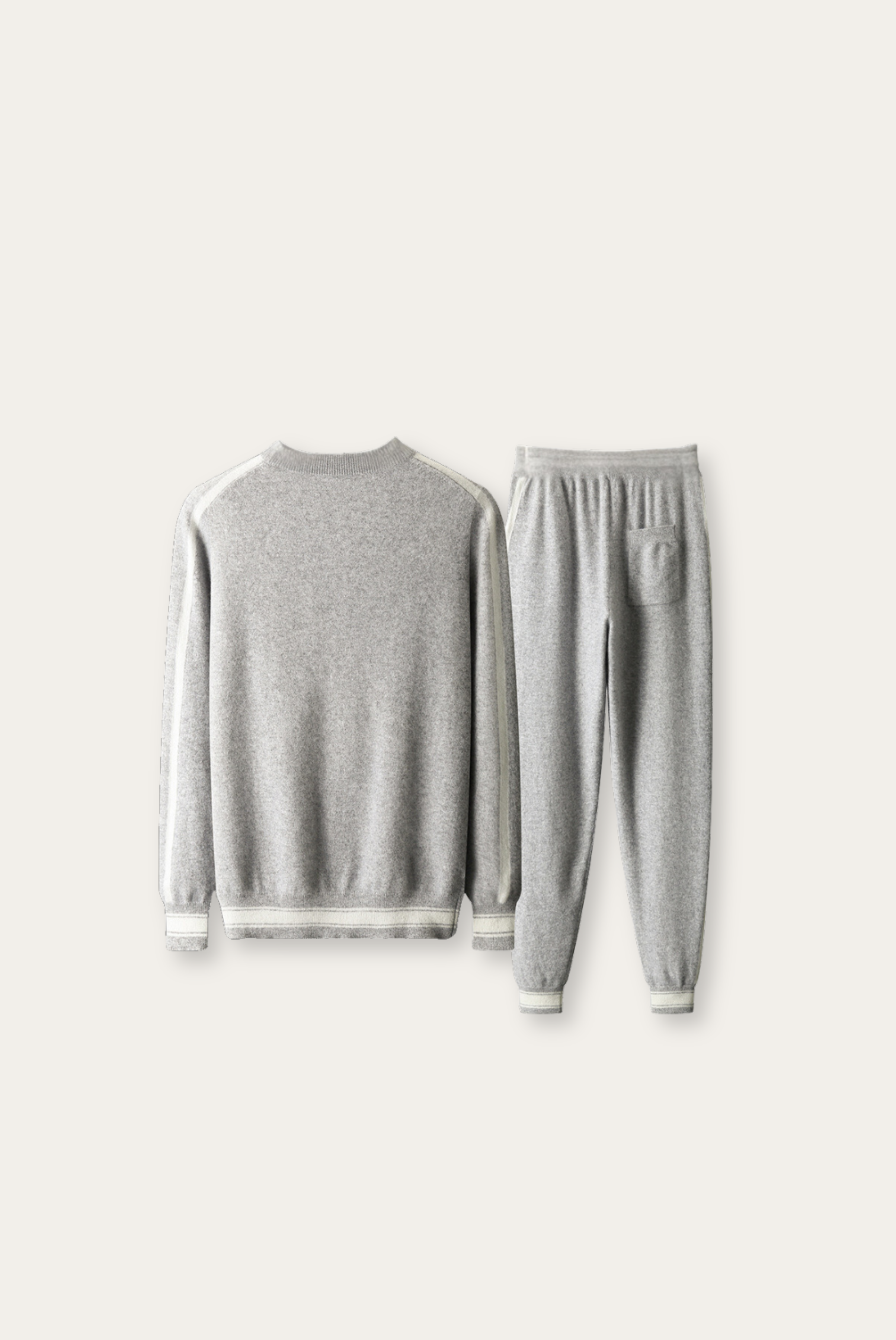 Lichtgrijze Kasjmier Merinowol Set – Romano