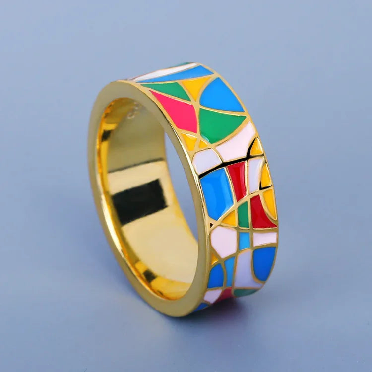Klassieke Emaille Zirkonia Ring - Nadia