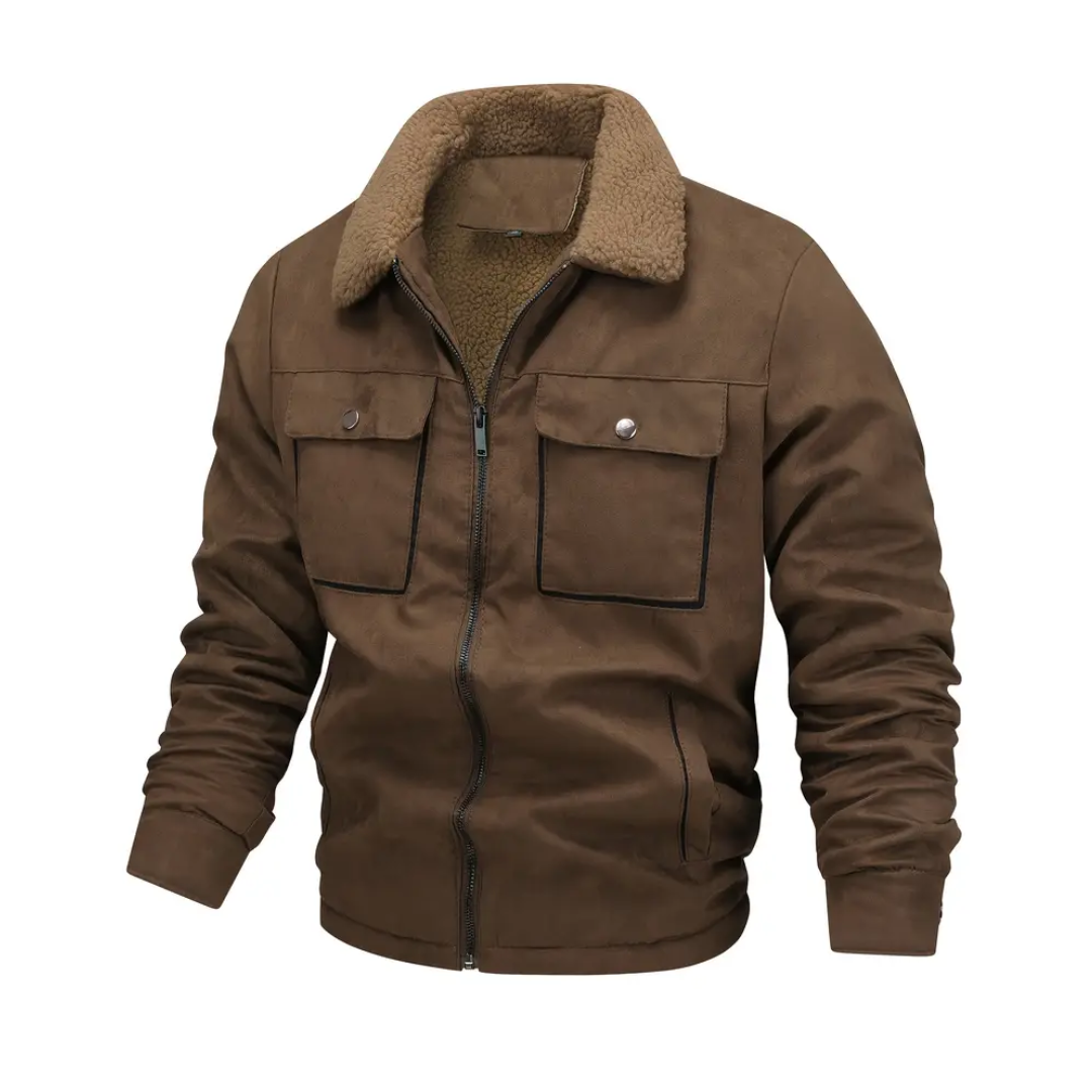 Heren Outdoorjack gevoerd met teddyfleece & reverskraag – Corvin