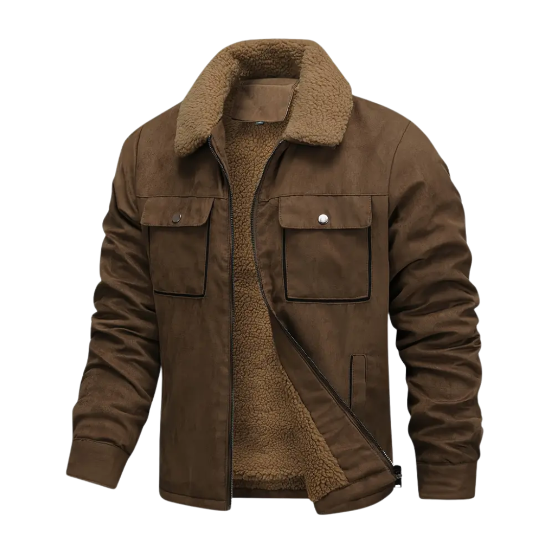 Heren Outdoorjack gevoerd met teddyfleece & reverskraag – Corvin