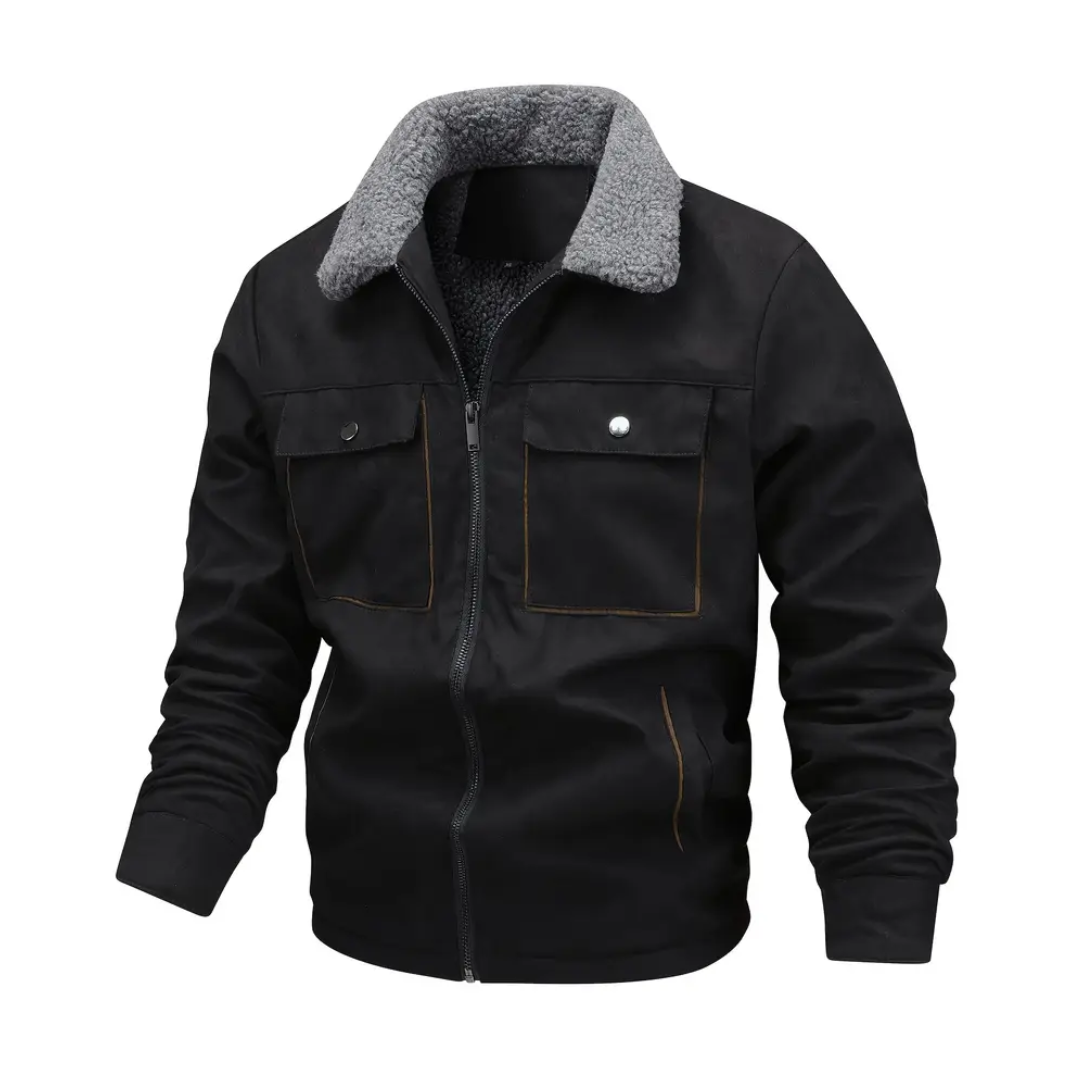 Heren Outdoorjack gevoerd met teddyfleece & reverskraag – Corvin
