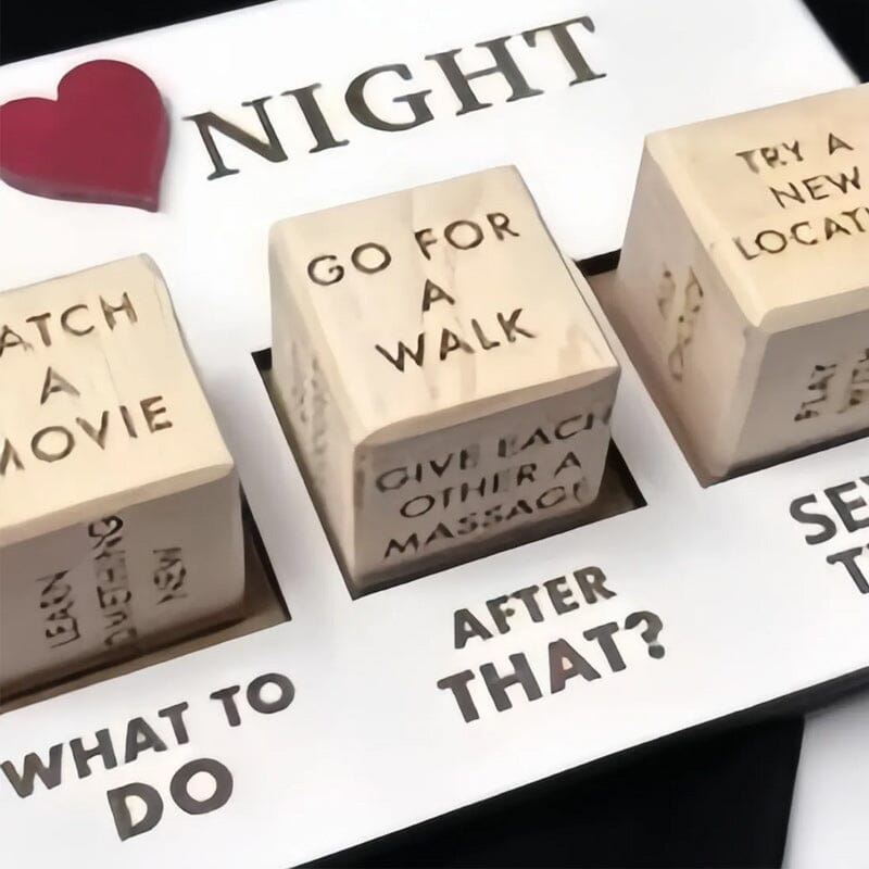 Luxe Houten Date Night Dobbelstenen Set - Creatieve en Spannende Date Ideeën - Verassingsspel