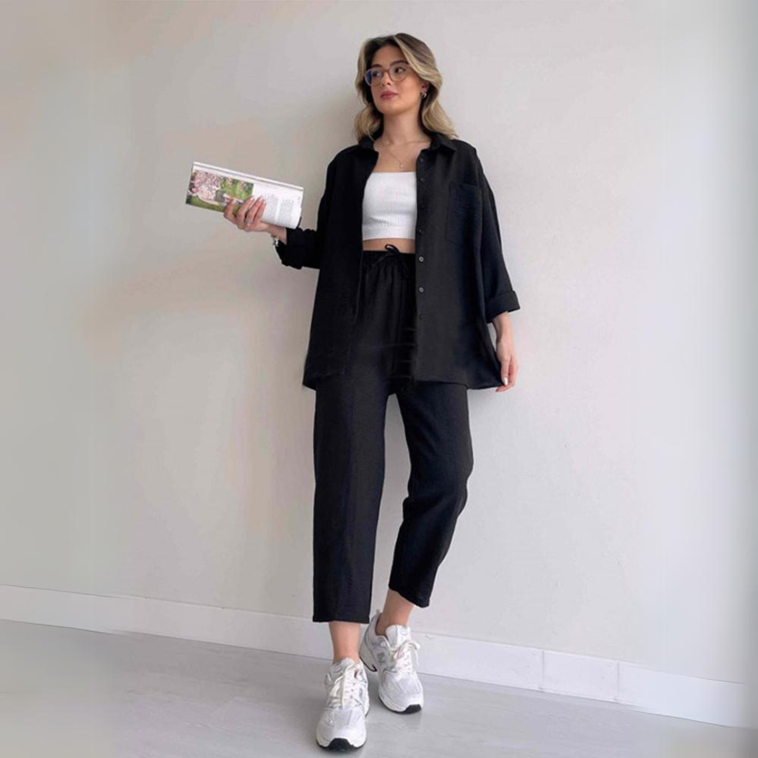 Lichte Tweedelige Linnen Dames Set - Camille