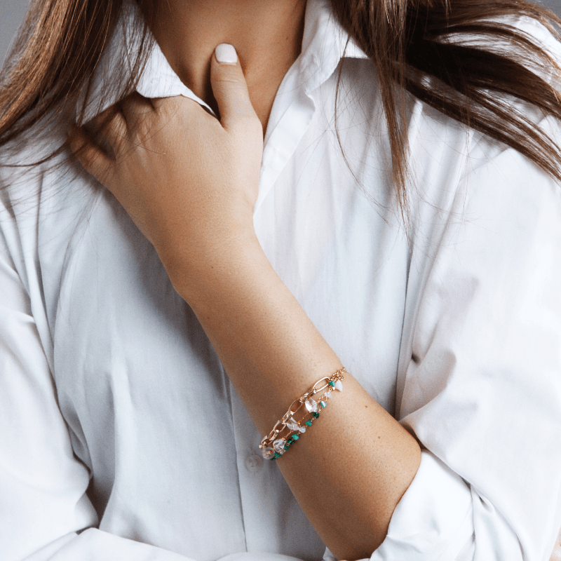 Gelaagde Armband Turkoois & Opaal – Isabelle