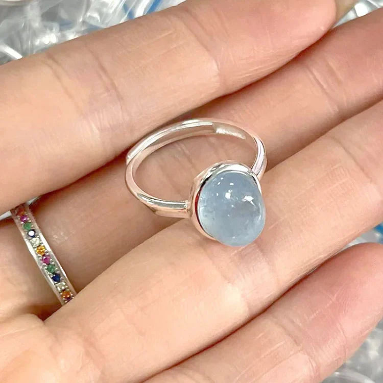 Aquamarijn Zilveren Ring - Nerida