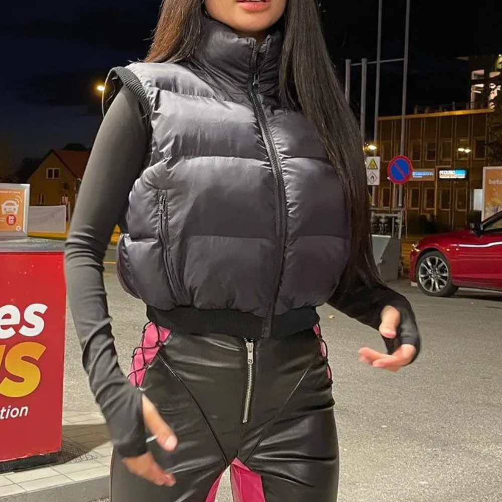 Zwarte Gewatteerde Dames Bodywarmer voor Comfort en Warmte - Naia
