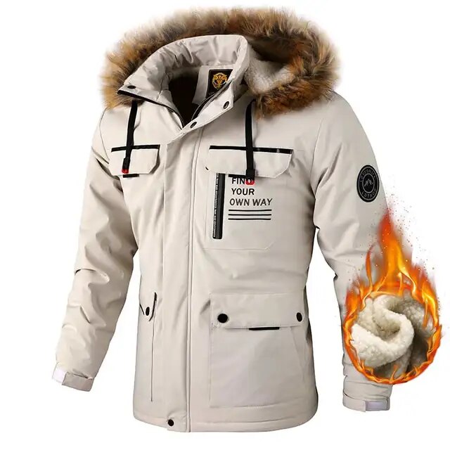 Winterparka met Fleecevoering | Winddicht jack met capuchon