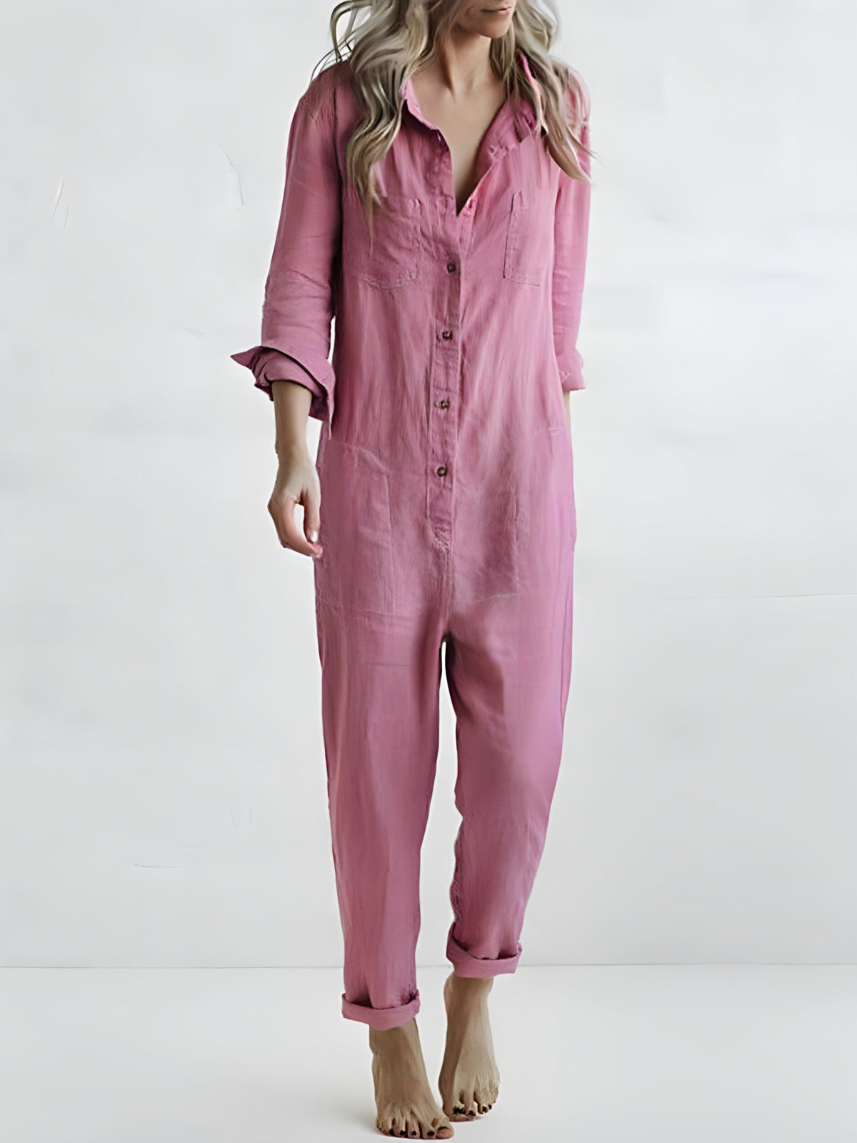 Casual Dames Jumpsuit met Knoopsluiting - Amira