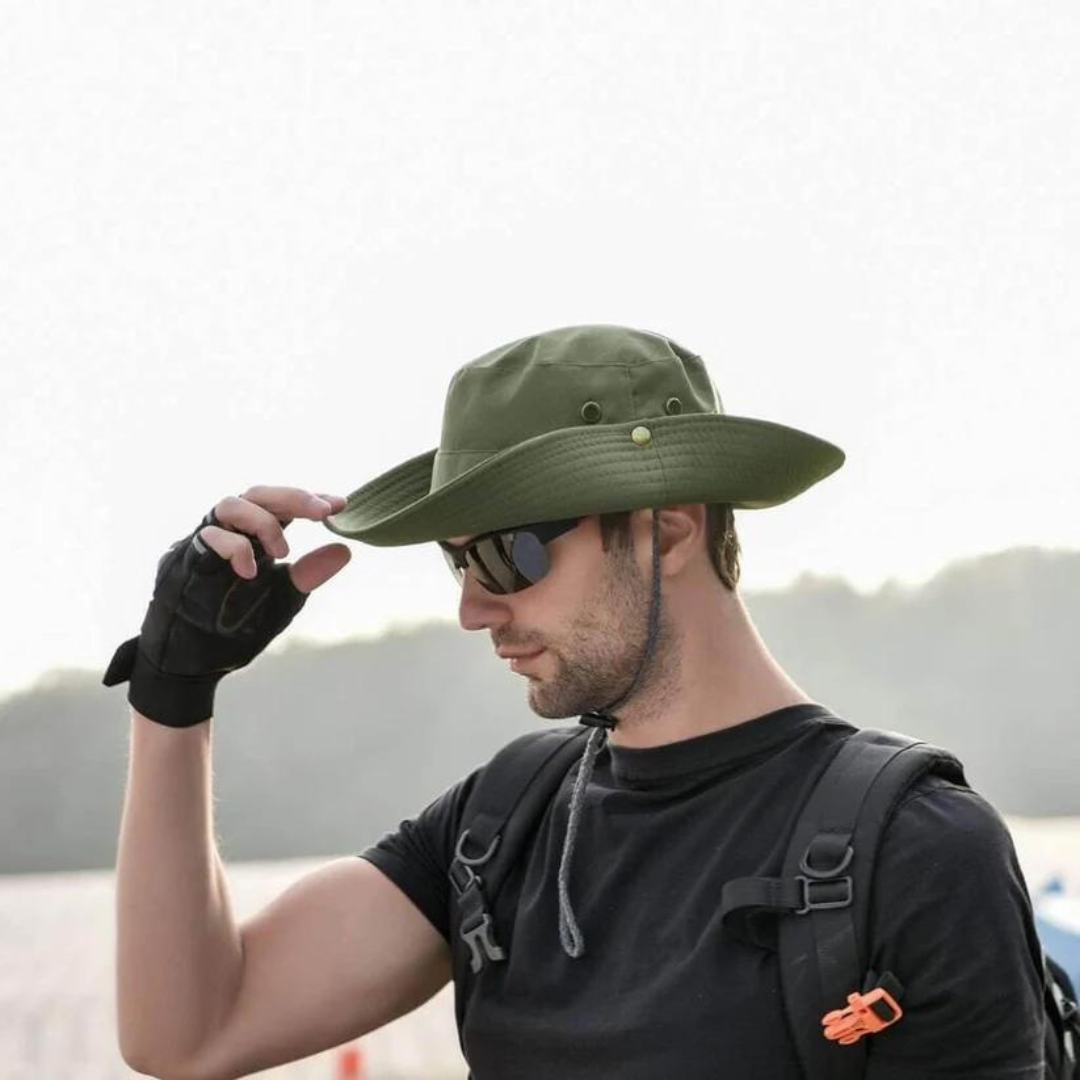 Waterafstotende outdoor bucket hat met UV-bescherming – ShieldFlex Pro