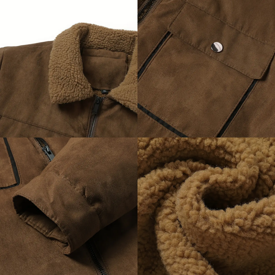 Heren Outdoorjack gevoerd met teddyfleece & reverskraag – Corvin