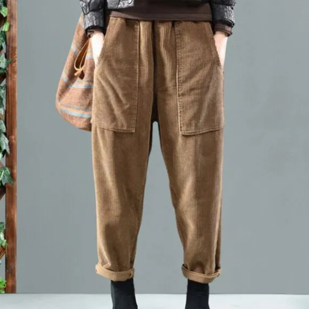 Casual Ribfluwelen Broek voor Dames - Marlowe