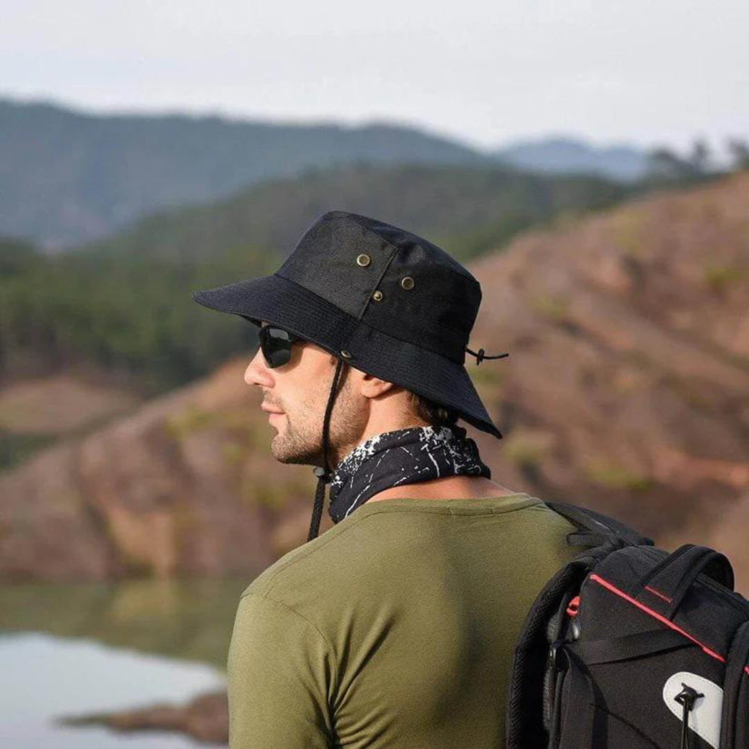 Waterafstotende outdoor bucket hat met UV-bescherming – ShieldFlex Pro